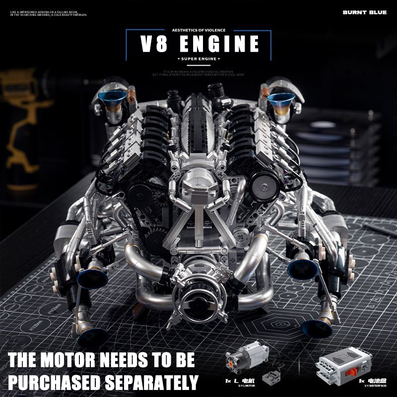 MOC Supercar V8 Engine Buildin - Model Kit Engine review and price