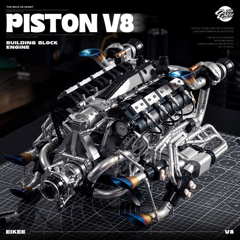 MOC Supercar V8 Engine Buildin - Model Kit Engine review and price