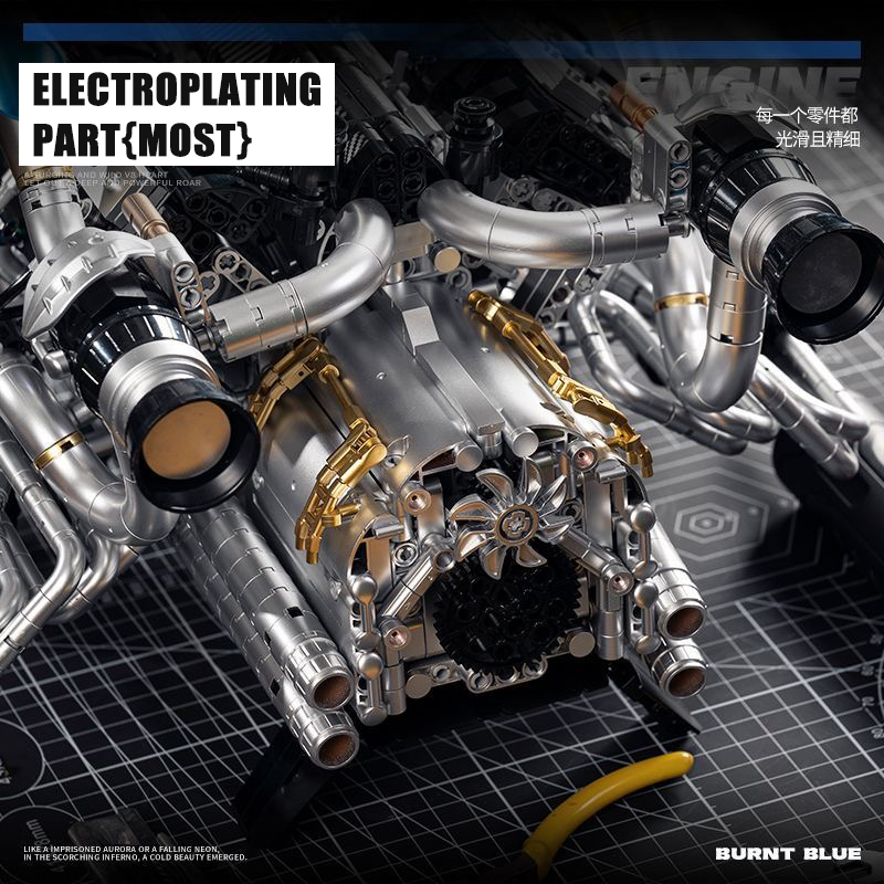 MOC Supercar V8 Engine Buildin - Model Kit Engine review and price