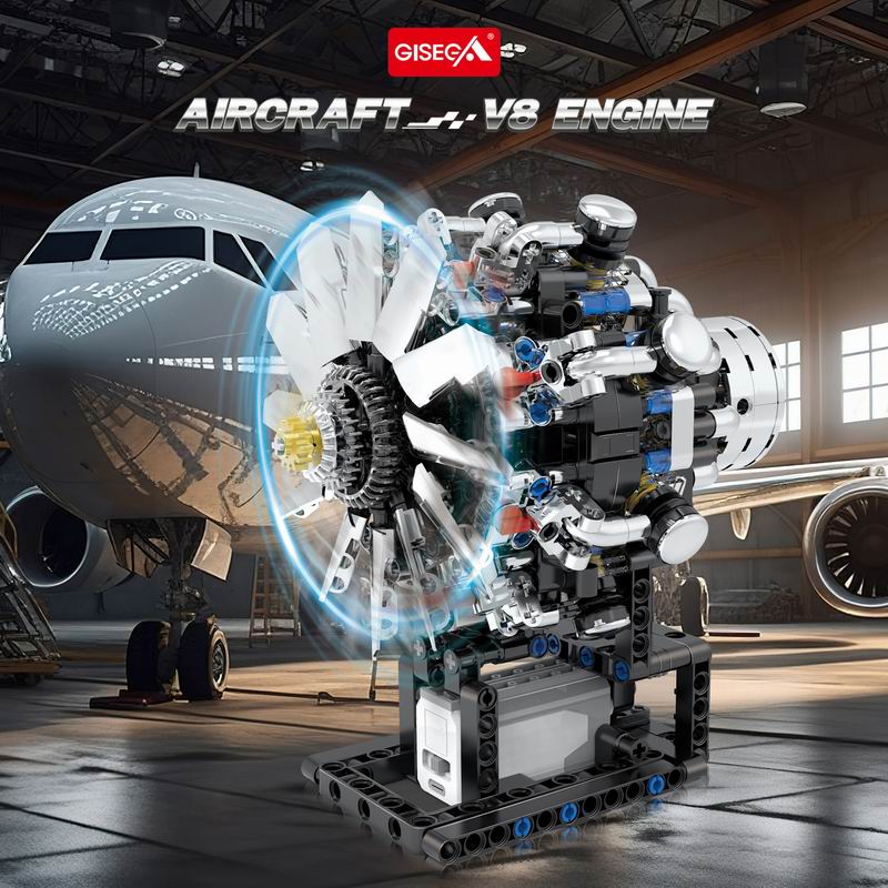 G8910 Aviation V8 Engine 558pc - Model Kit Engine review and price