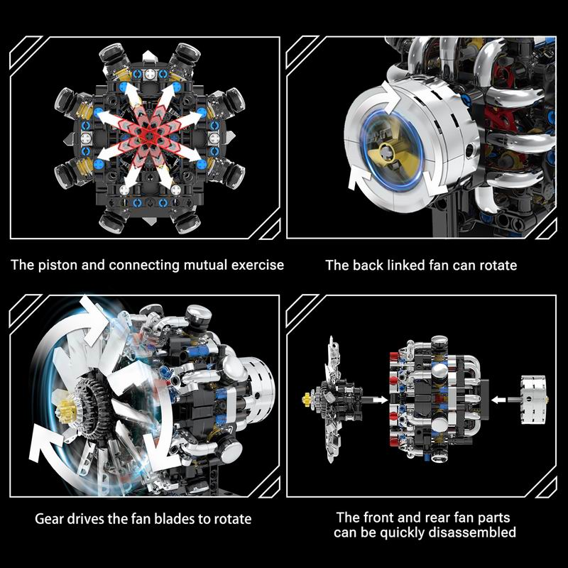 G8910 Aviation V8 Engine 558pc - Model Kit Engine review and price